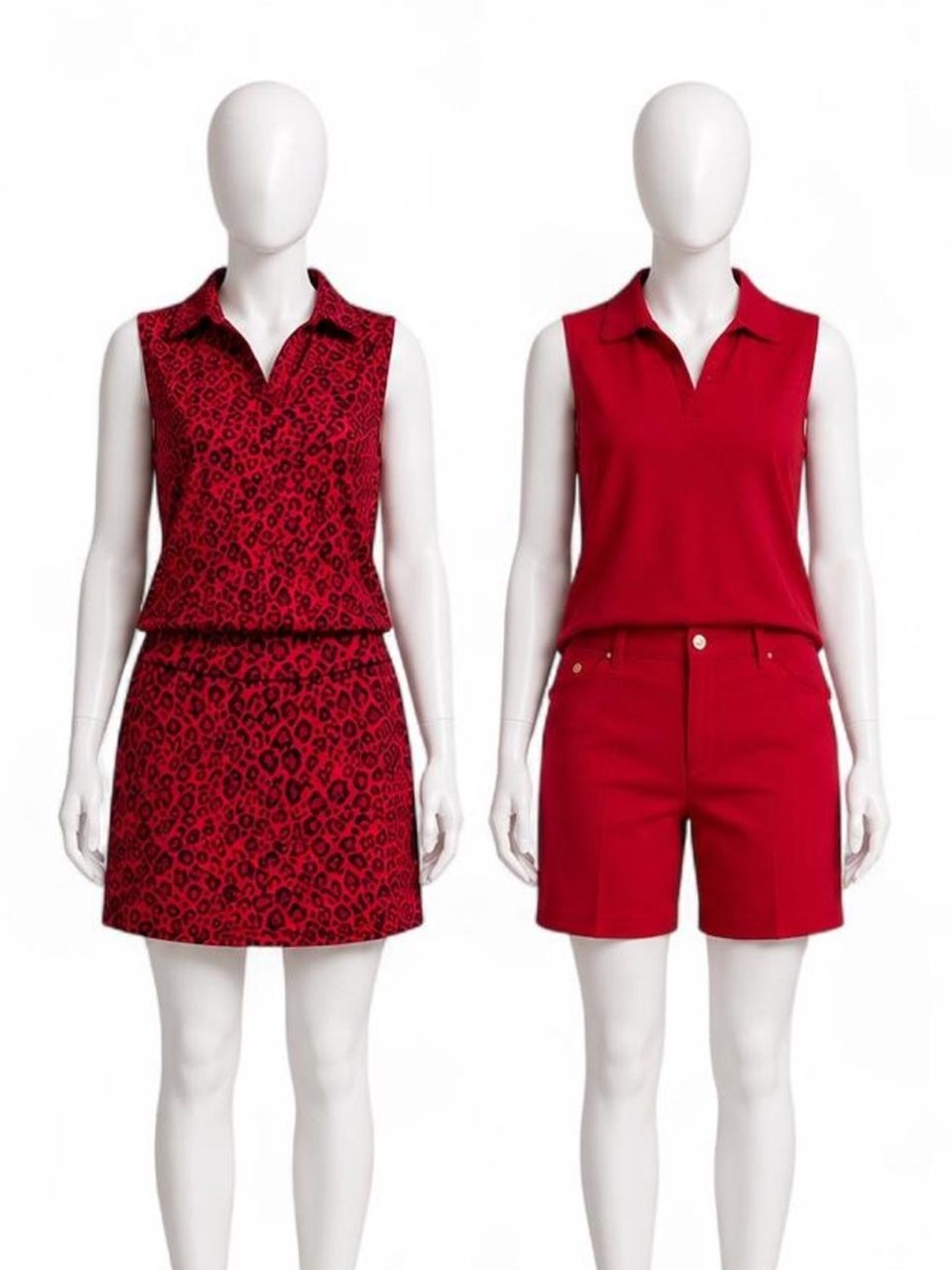 EP Pro Golf Outfit Bundle Red Leopard Print Skort & Shorts Sets Womens 8-10